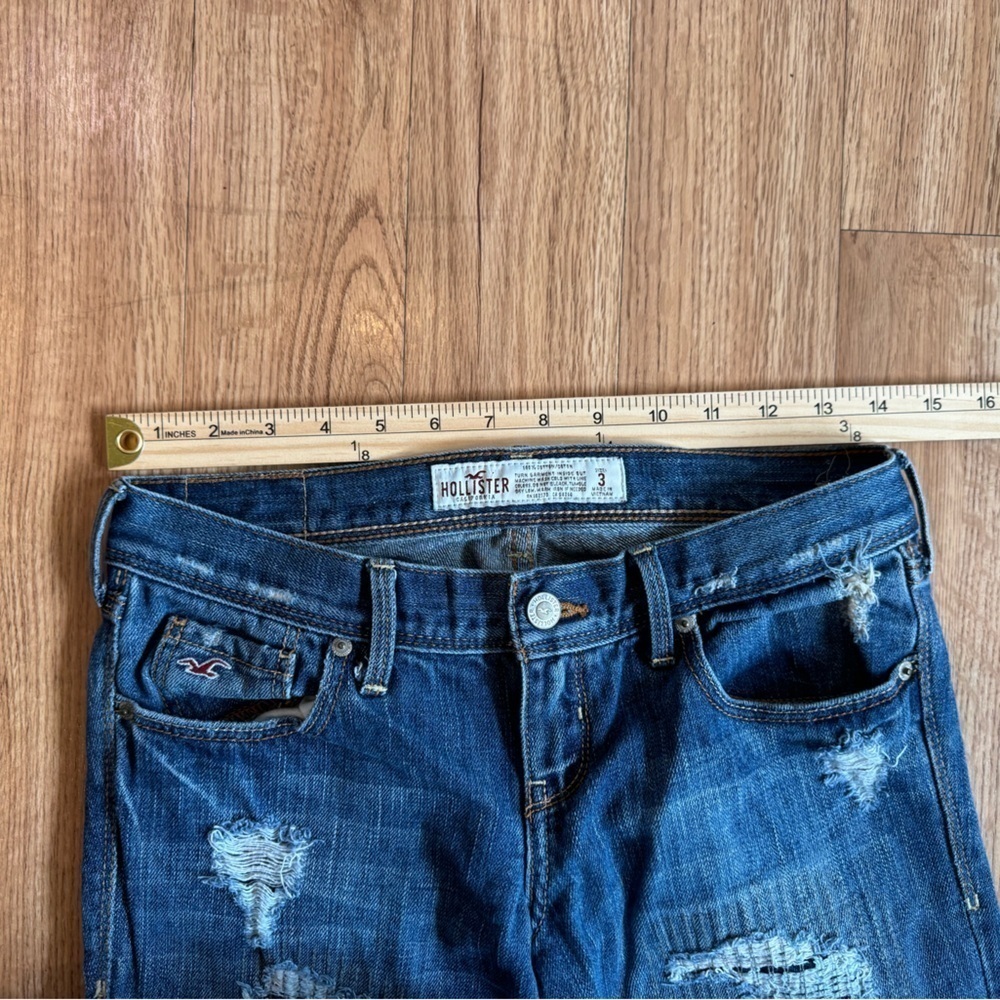 Hollister straight leg distressed patch jeans Vintage y2k - Picture 7 of 10